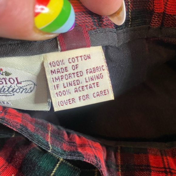 Vintage Susan Bristol Red Plaid Corduroy Midi Skirt – Size 8 Made in USA - Picture 5 of 6